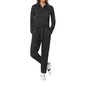 Joe’s Jeans Black Denim Rika Utility Jumpsuit w/Belt Pockets Sz M NEW MSRP $278